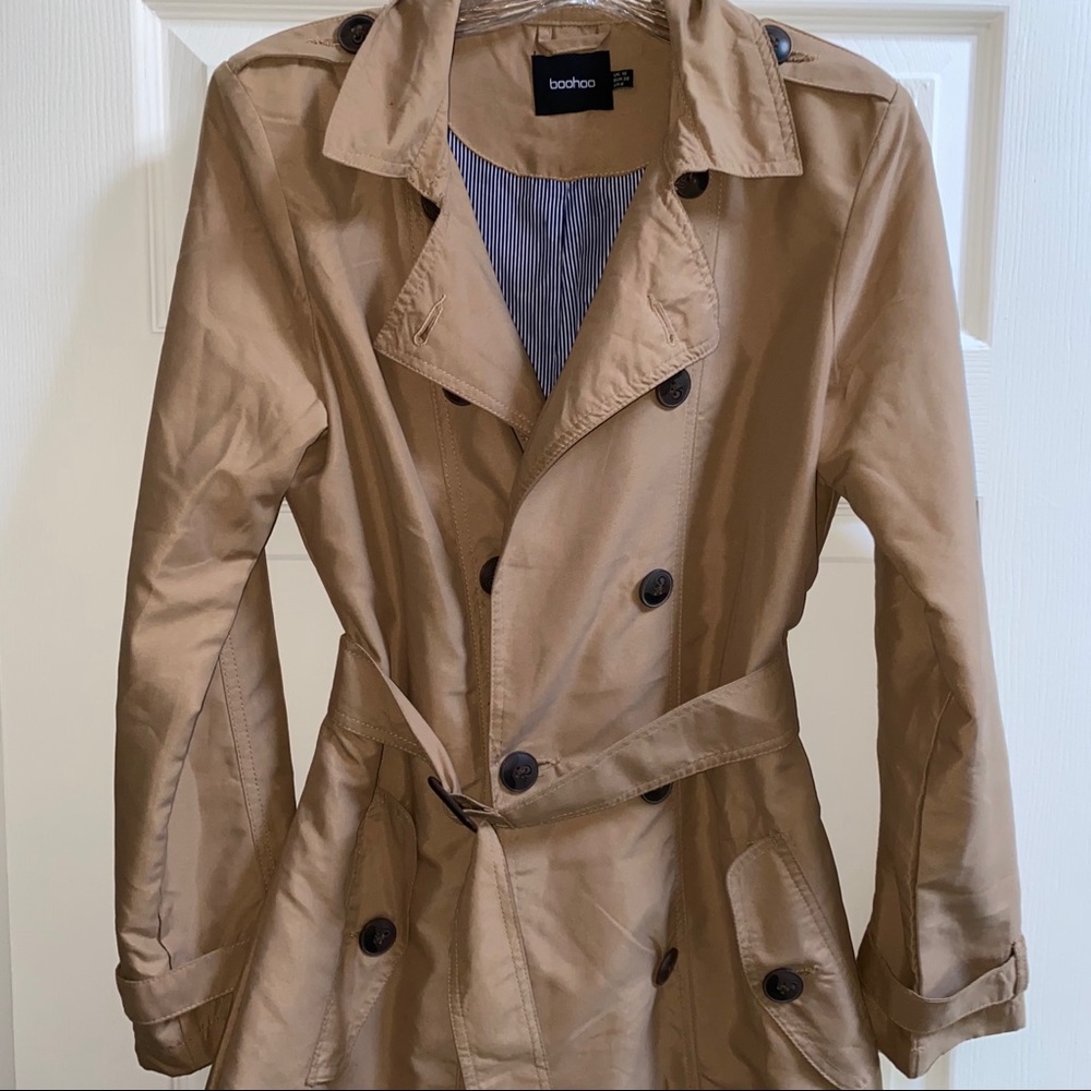 Beige trench coat